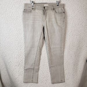 Eileen Fisher Jeans Womens 8P Gray Slim Straight Minimalist Chic Luxe Casual
